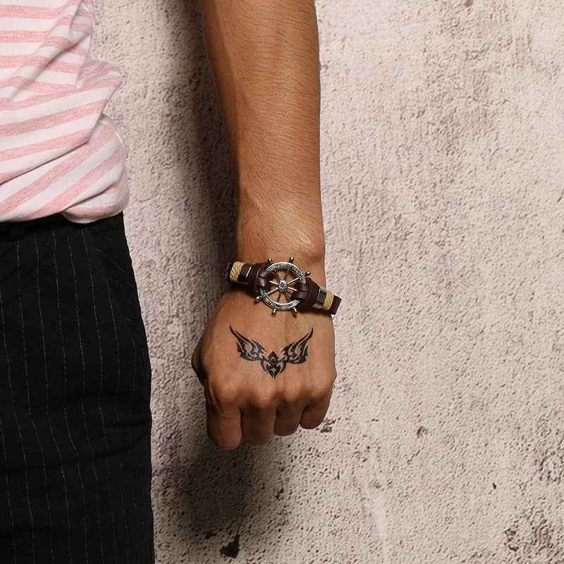 Men’s Nautical Rope Bracelet – Ship Wheel Anchor Style (Father’s Day Gift)