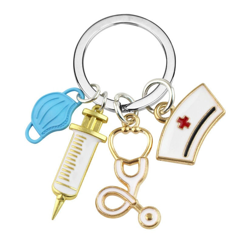 Nurse Appreciation Keychain Set – Stethoscope Syringe Rescue Keyrings | Free Shipping