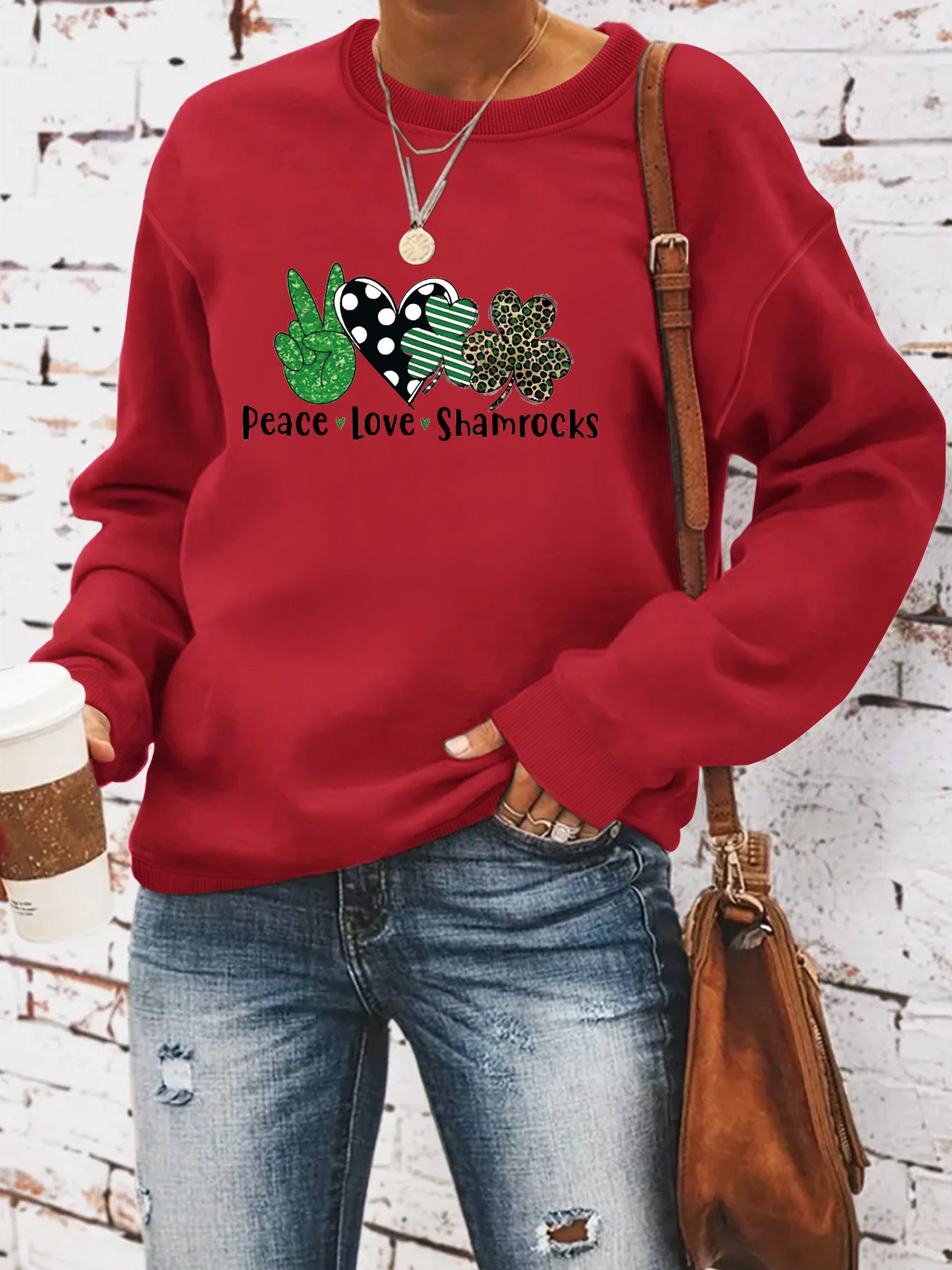 Women’s St. Patrick’s Day Printed Sweatshirt – Casual Long Sleeve Round Neck Pullover
