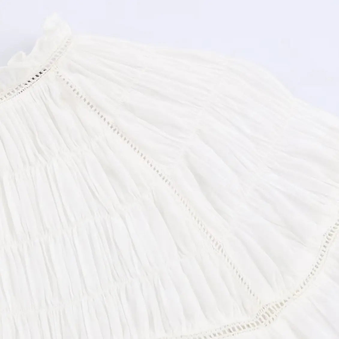 Women’s Ruffle Collar Blouse – Long Sleeve Elegant White Casual Top (XS–L) EPR