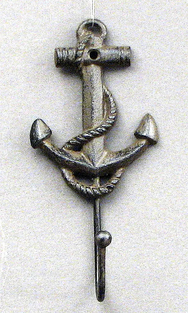 Anchor Coat Hooks Set of 2 – Cast Iron Wall Hooks | Rustic Nautical Towel & Key Holder Décor IWGAC