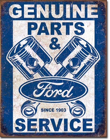 Vintage Ford Service Pistons Tin Sign – Vintage Garage Wall Art