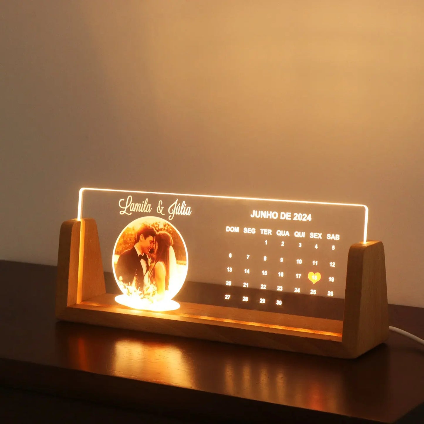 Personalized LED Acrylic Name Plate – Custom Engraved Light Up Desk Sign EPR
