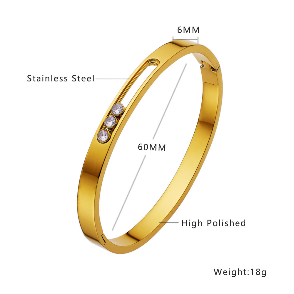 Women’s Titanium Steel Buckle Bracelet – INS Style Gold Stainless Steel Bangle | Free Shipping