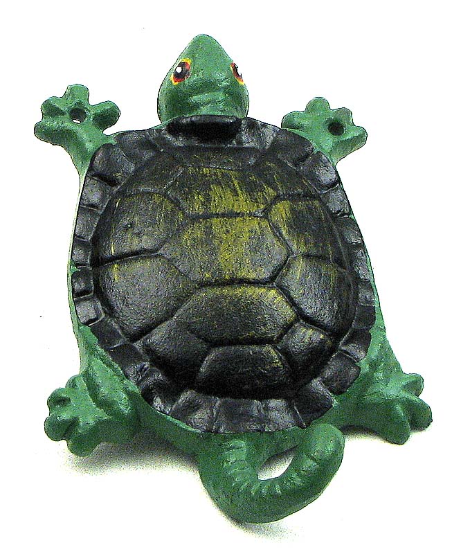 Cast Iron Turtle Wall Hooks Set – Rustic Green & Black Decorative Hooks | Coastal Farmhouse Home Decor IWGAC