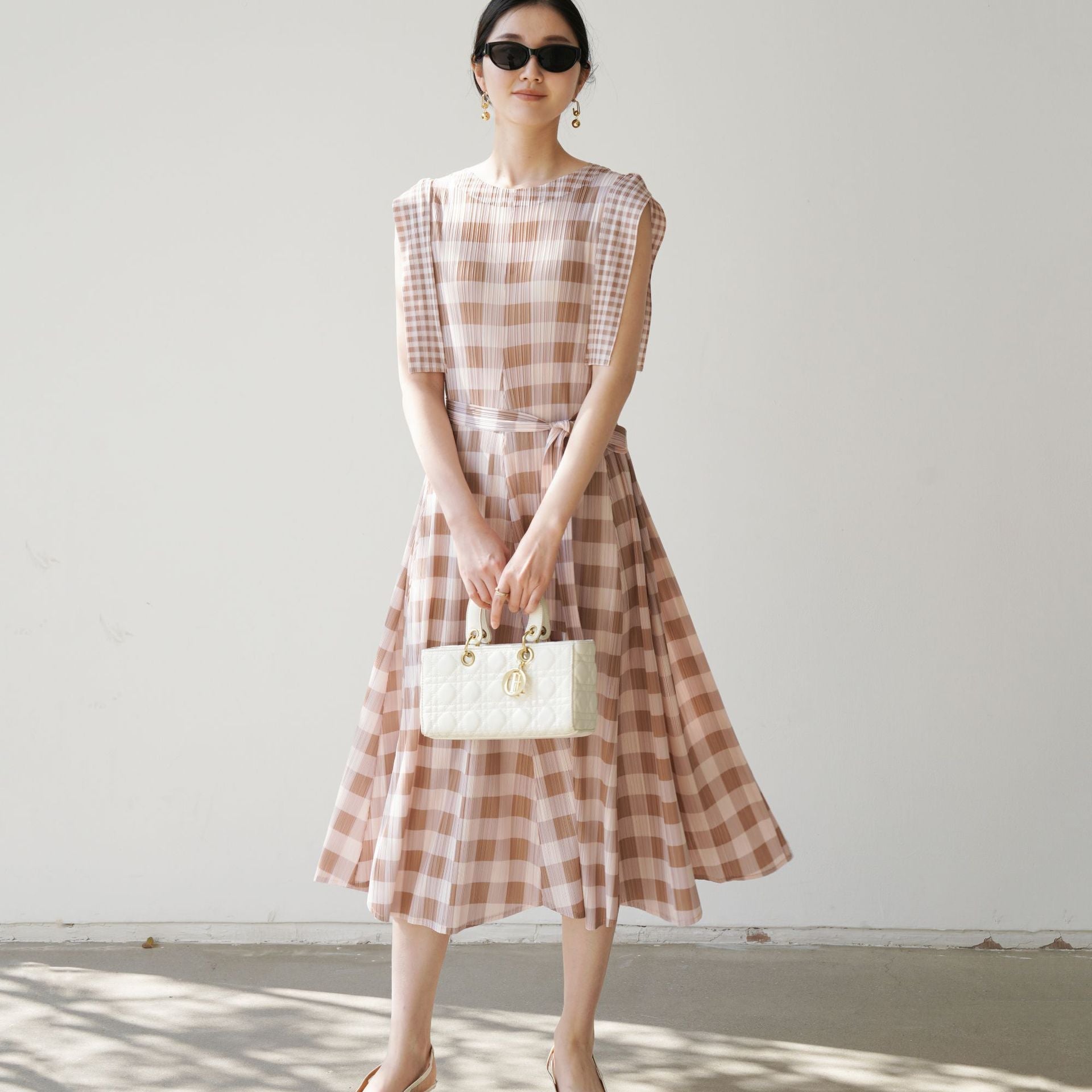 Women’s Plaid Sleeveless Maxi Dress – Loose A-Line Patchwork Country Dress | Sweet Cottagecore Long Dress EPR