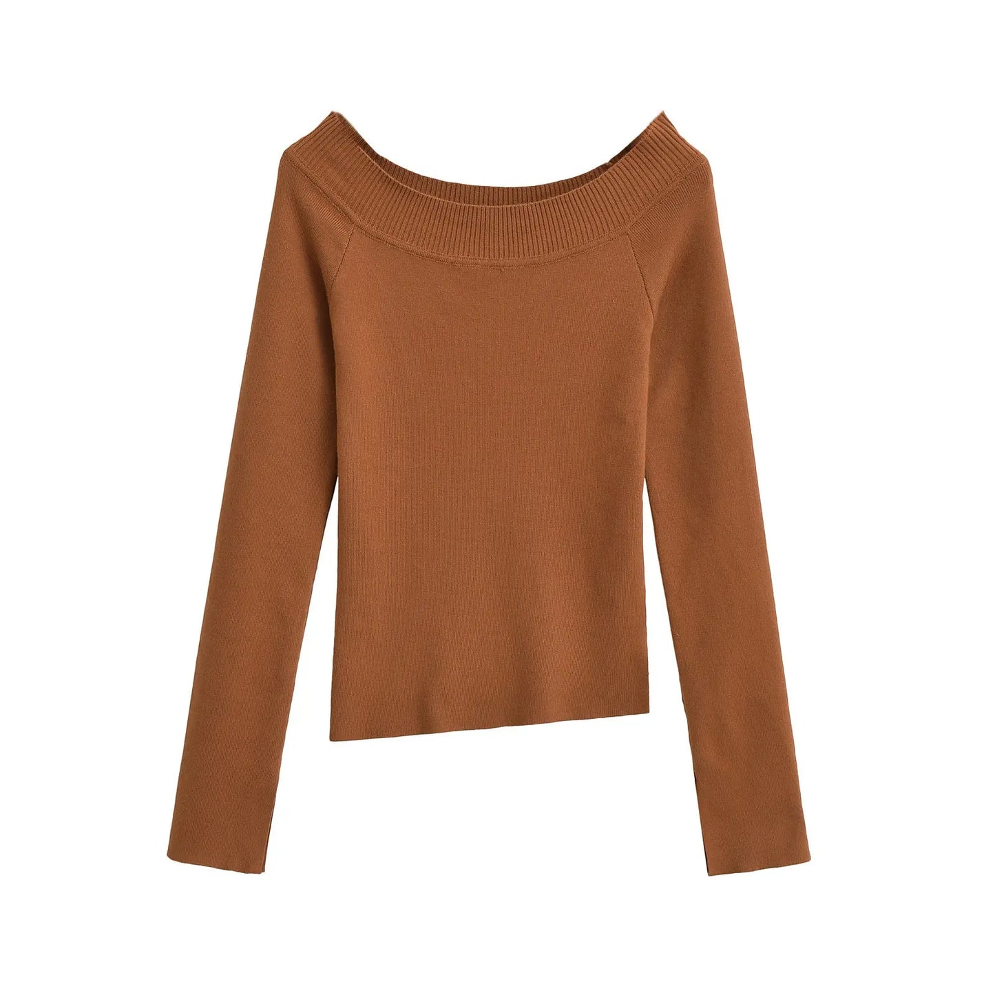 Women’s One-Shoulder Slim Fit Top – Long Sleeve Off Shoulder Shirt EPR