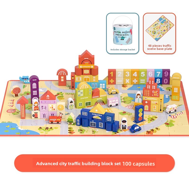 Montessori Building Blocks Set for Kids | 100-200 Piece Creative Learning Toy - EverCharm Gifts
