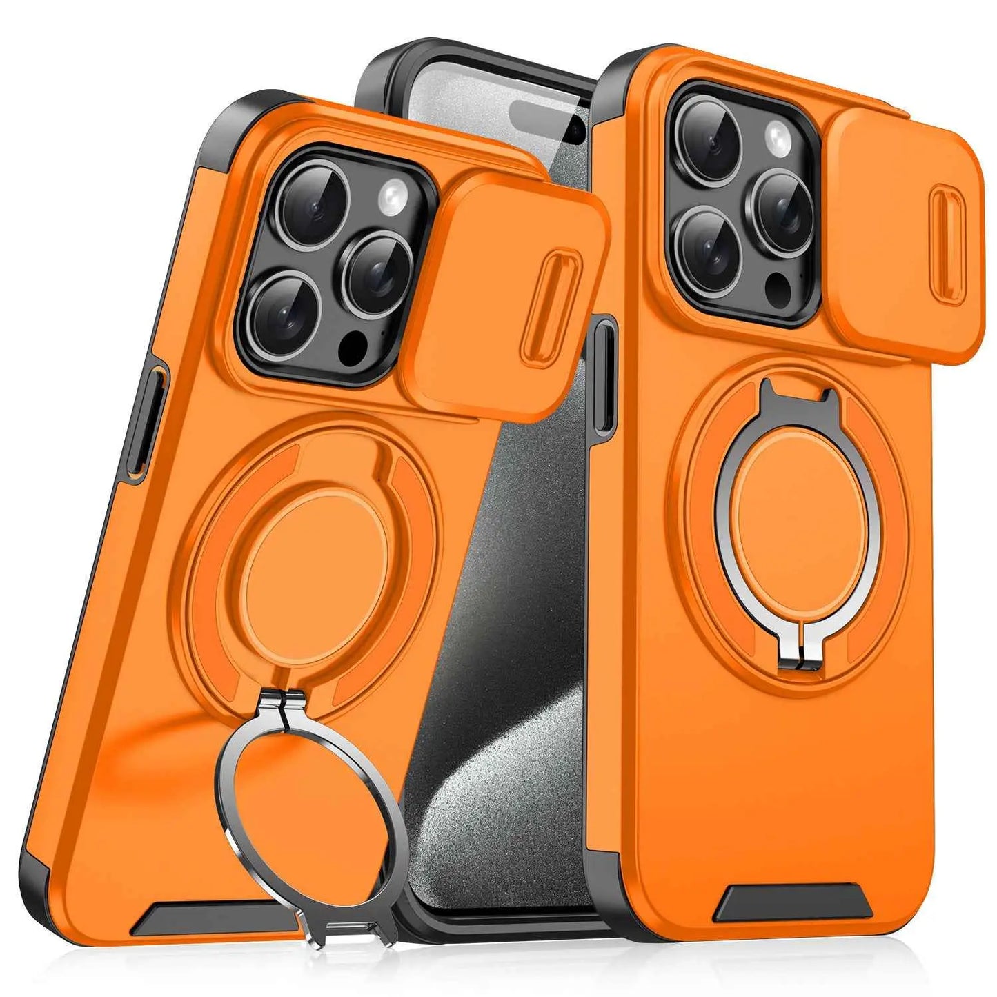 Magnetic Sliding Window Phone Case for iPhone 11 to 17 Pro Max