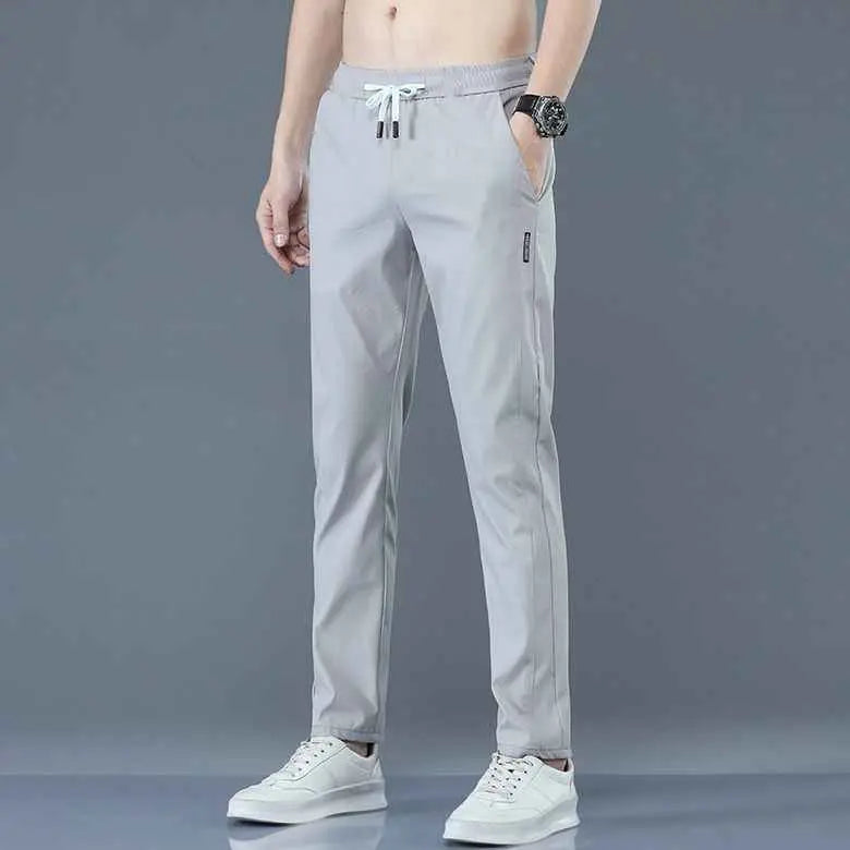 Ice Silk Wide Leg Pants - Lightweight Breathable Casual Straight Pants for Men