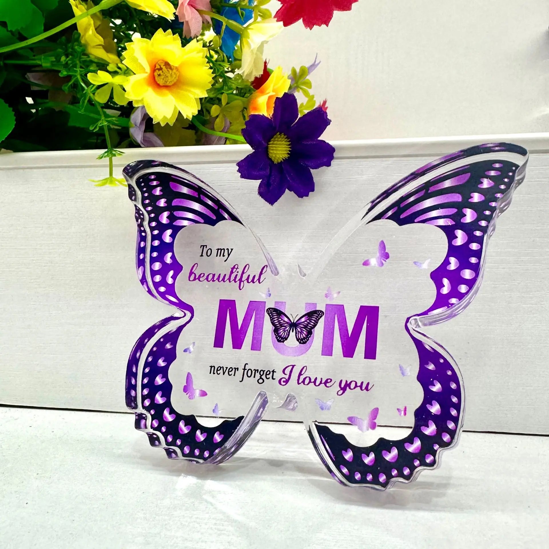 Butterfly Gift for Mom – Inspirational Acrylic Decor Mother’s Day Keepsake CJ
