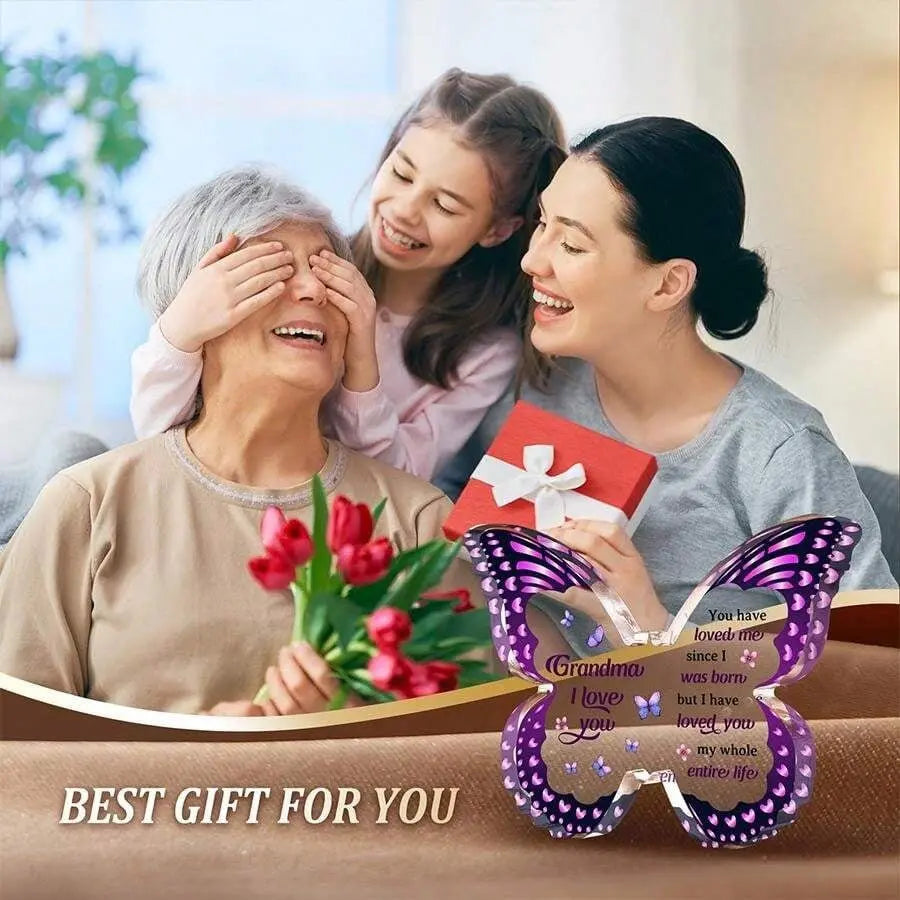 Butterfly Gift for Mom – Inspirational Acrylic Decor Mother’s Day Keepsake CJ