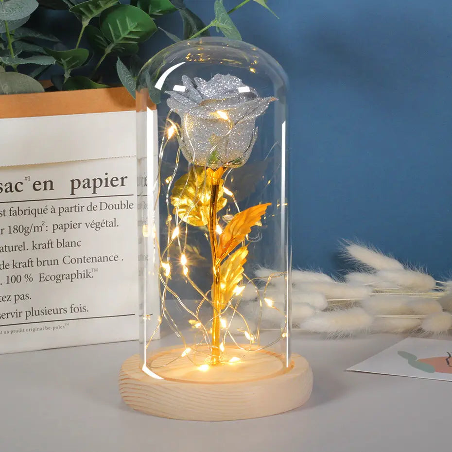 Eternal Rose LED Glass Dome – Romantic Forever Flower Gift for Girlfriend, Wife & Mother’s Day CJ