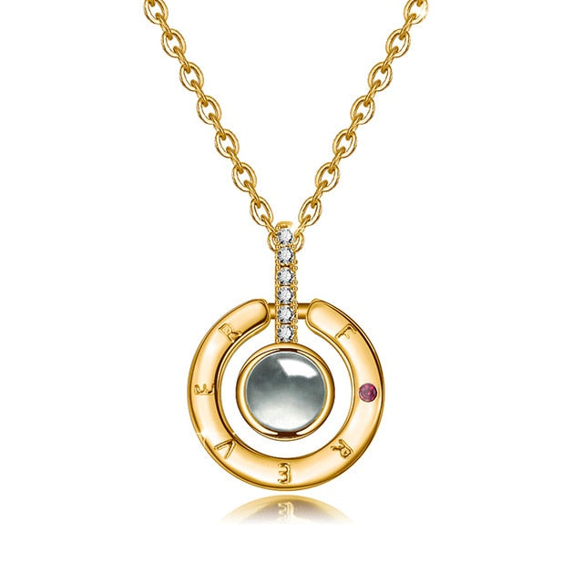 “I Love You” in 100 Languages Projection Necklace – Romantic Memory Pendant for Her