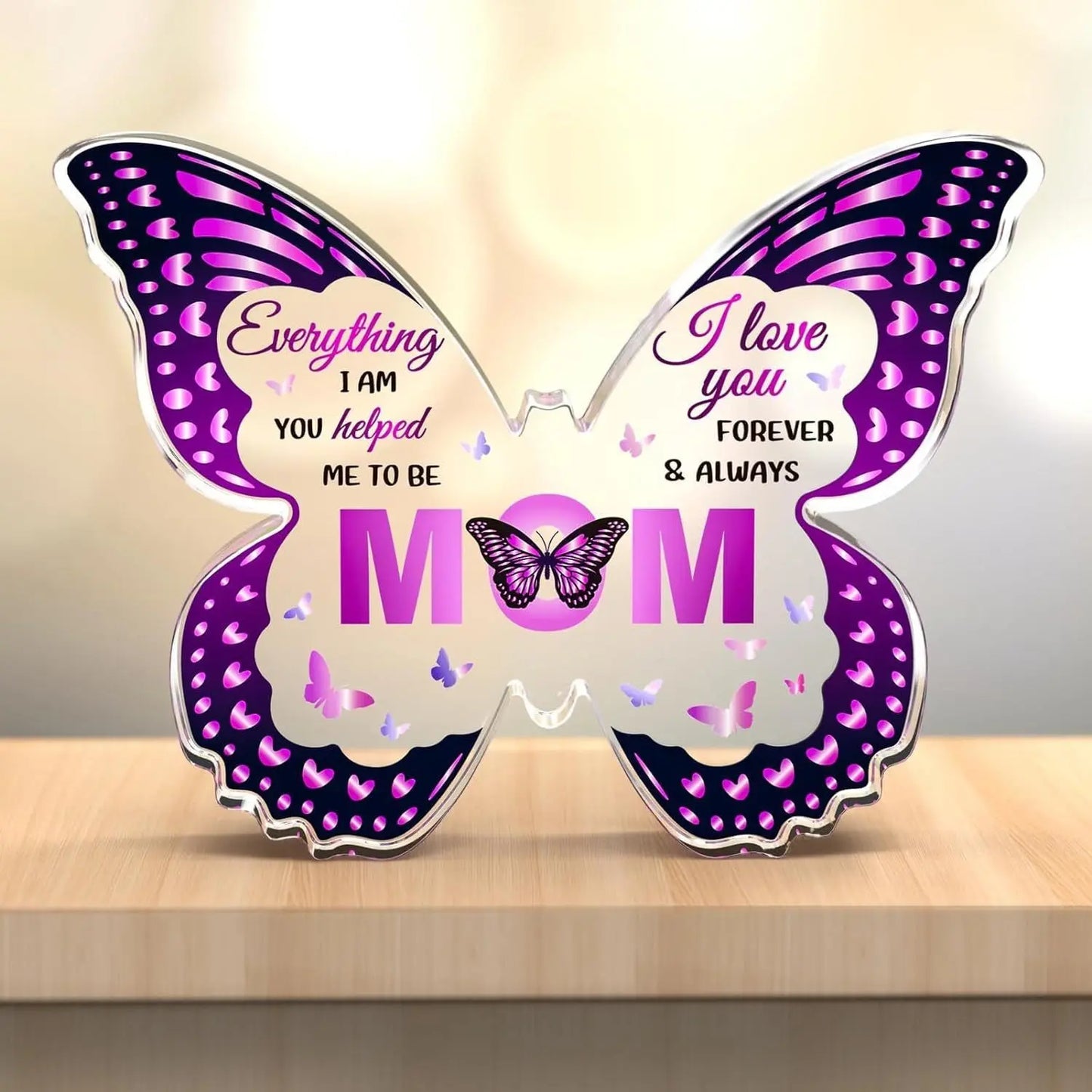 Butterfly Gift for Mom – Inspirational Acrylic Decor Mother’s Day Keepsake CJ