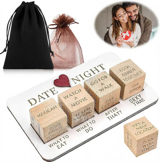 Date Night Dice Game for Couples Romantic Wooden Dice Set Gift TED