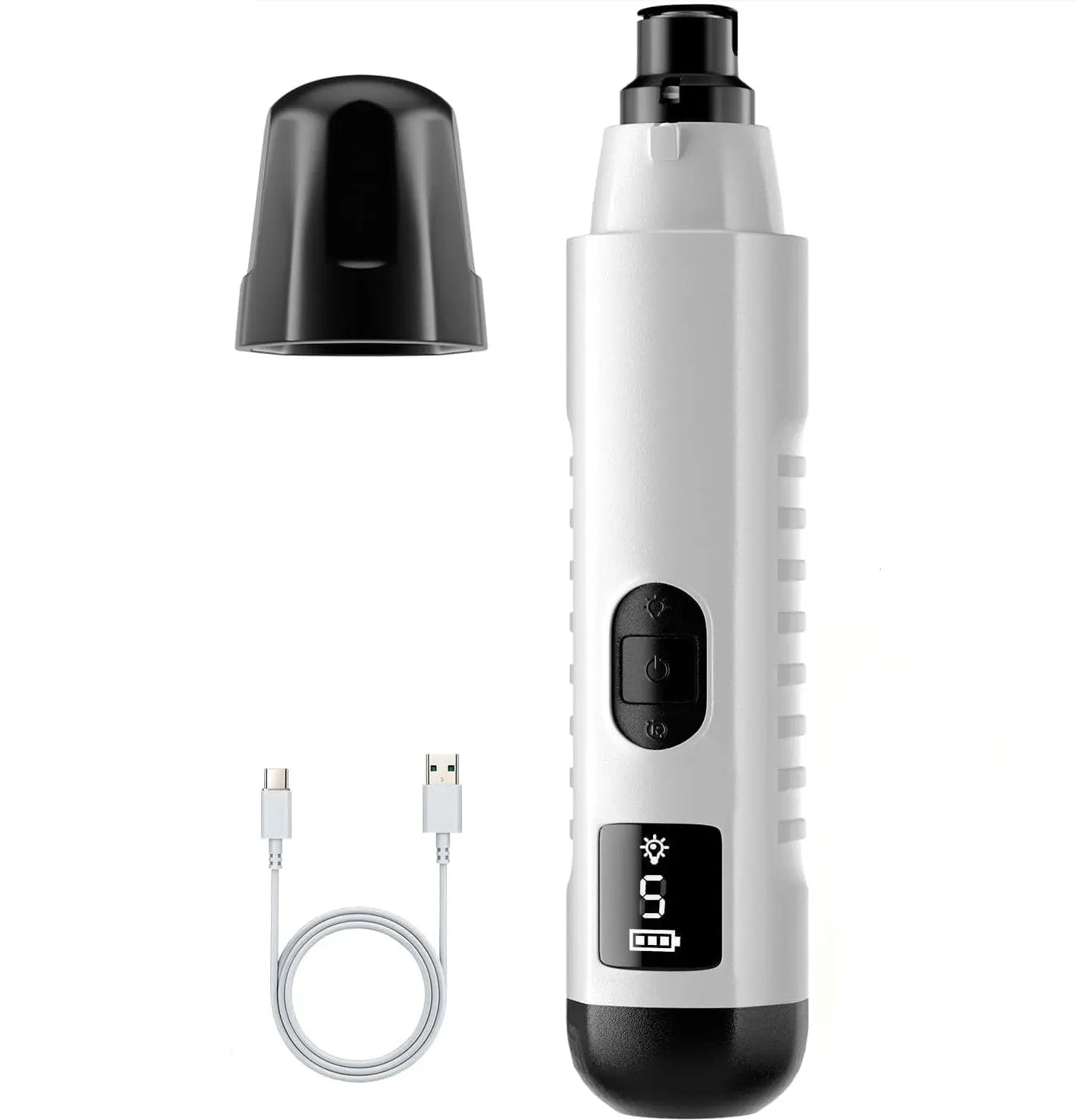 Silent Groom Pro Dog Nail Grinder – Rechargeable 5-Speed Pet Nail Trimmer with LED Light | Quiet Grooming Tool for Dogs & Cats CJ