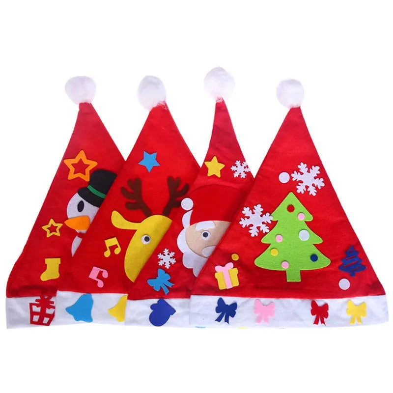 DIY Christmas Hat Kit for Kids – Cute Santa Craft Hat | Holiday Party Activity & Family Fun Decoration CJ