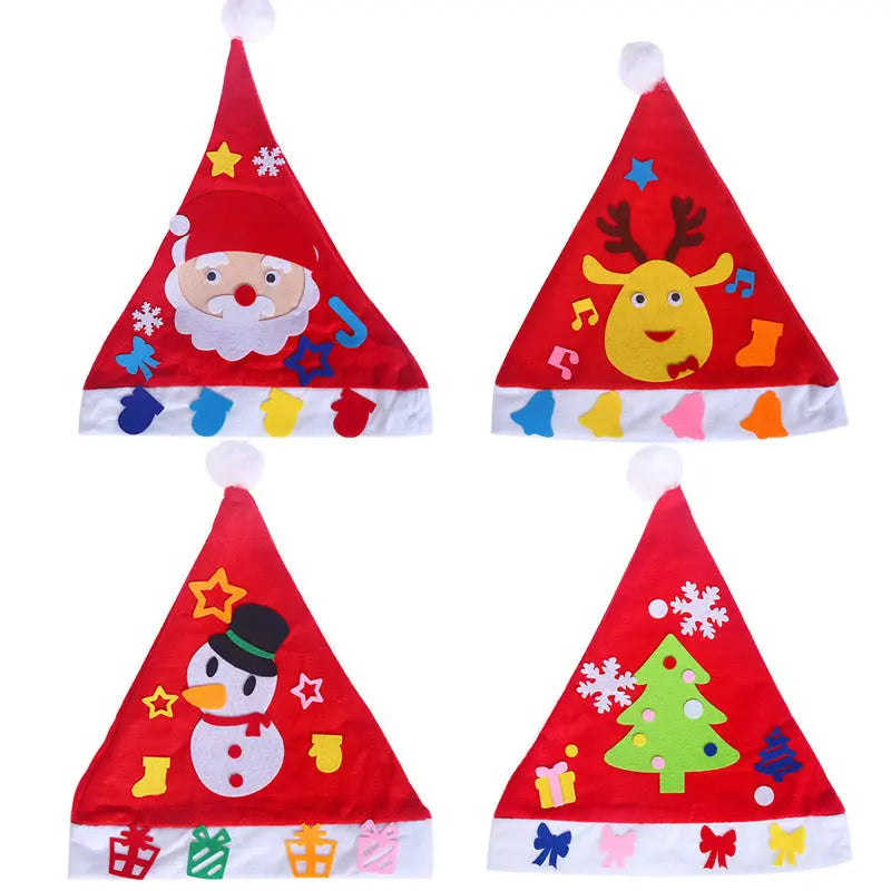 DIY Christmas Hat Kit for Kids – Cute Santa Craft Hat | Holiday Party Activity & Family Fun Decoration CJ