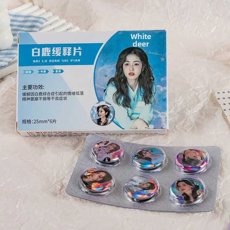 Celebrity Badge Blind Box Capsules Mini Collectible Pins Surprise Set (25mm) TED