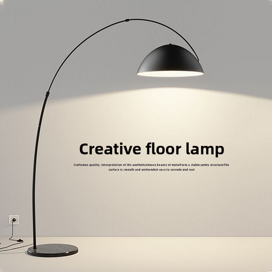 Modern Curved LED Floor Lamp with Marble Base - Dimmable Arc Floor Lamp | Free Shipping
