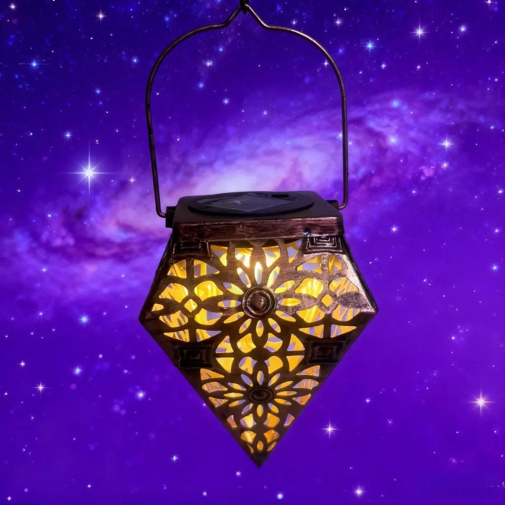 Solar Hollow Lantern Light - 3D Pattern Outdoor LED Lamp | Waterproof Garden & Patio Decorative Lighting TED