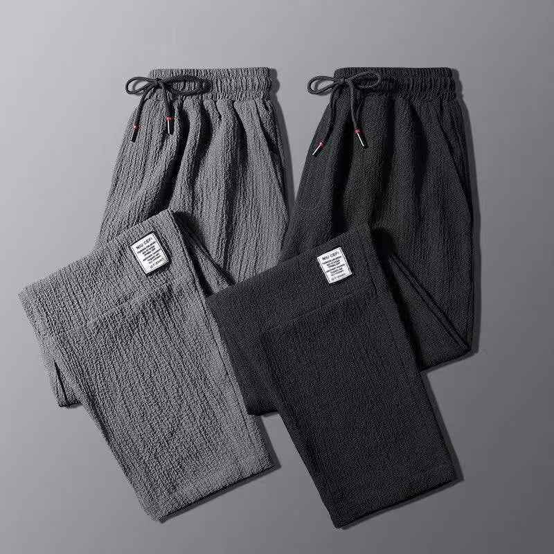 Ice Silk Wide Leg Pants - Lightweight Breathable Casual Straight Pants for Men