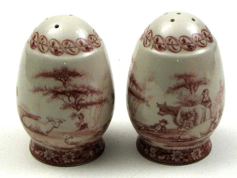 Red Glass Salt & Pepper Shaker Set – Elegant Porcelain Seasoning Set | Dishwasher Safe Kitchen Tableware IWGAC