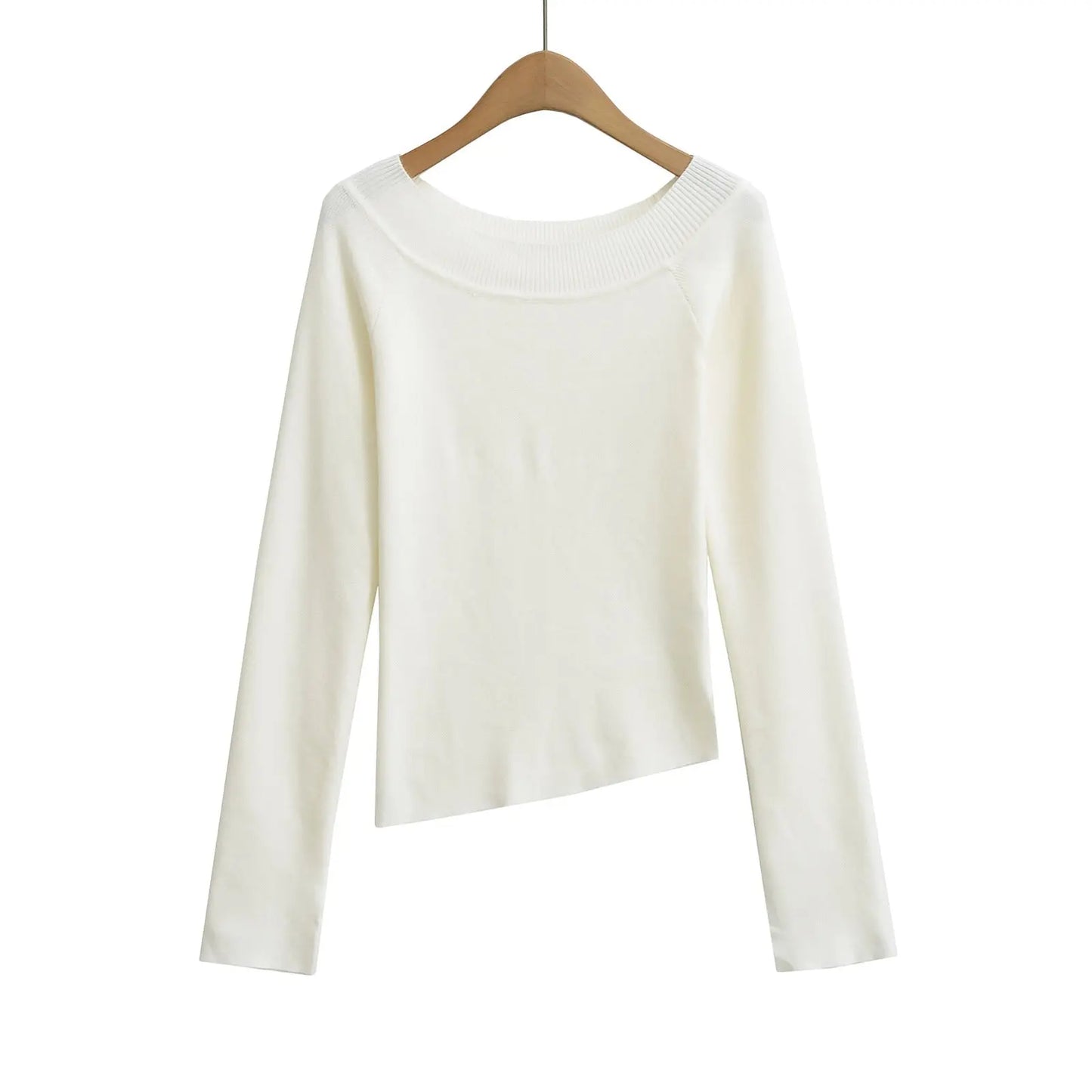 Women’s One-Shoulder Slim Fit Top – Long Sleeve Off Shoulder Shirt EPR