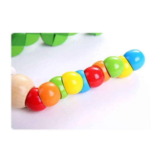 Colorful Wooden Worm Puzzle Toy – Montessori Educational Twisting Toy for Kids