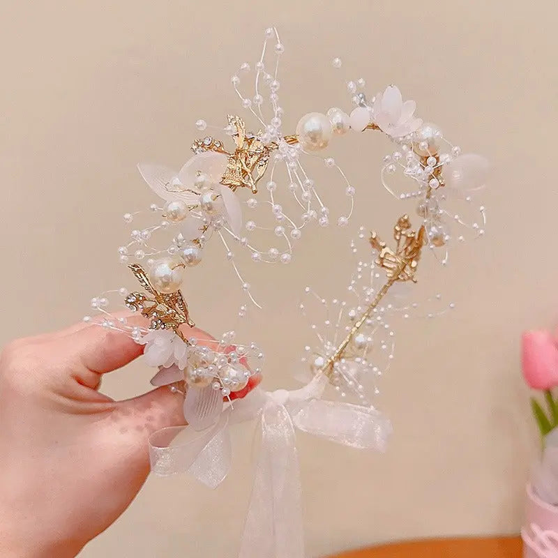 Girls Camellia Flower Headband – Handmade Sweet Floral Hair Accessory EPR