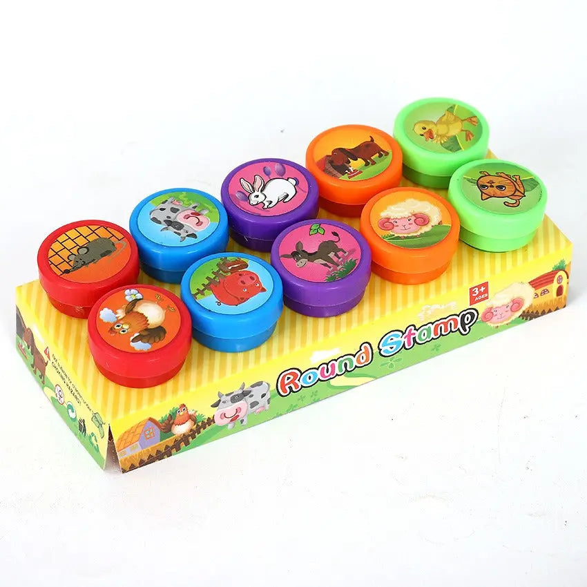 Kids Puzzle Stamp Set – Quick Drying Round Toy Seals for Creative Play EPR