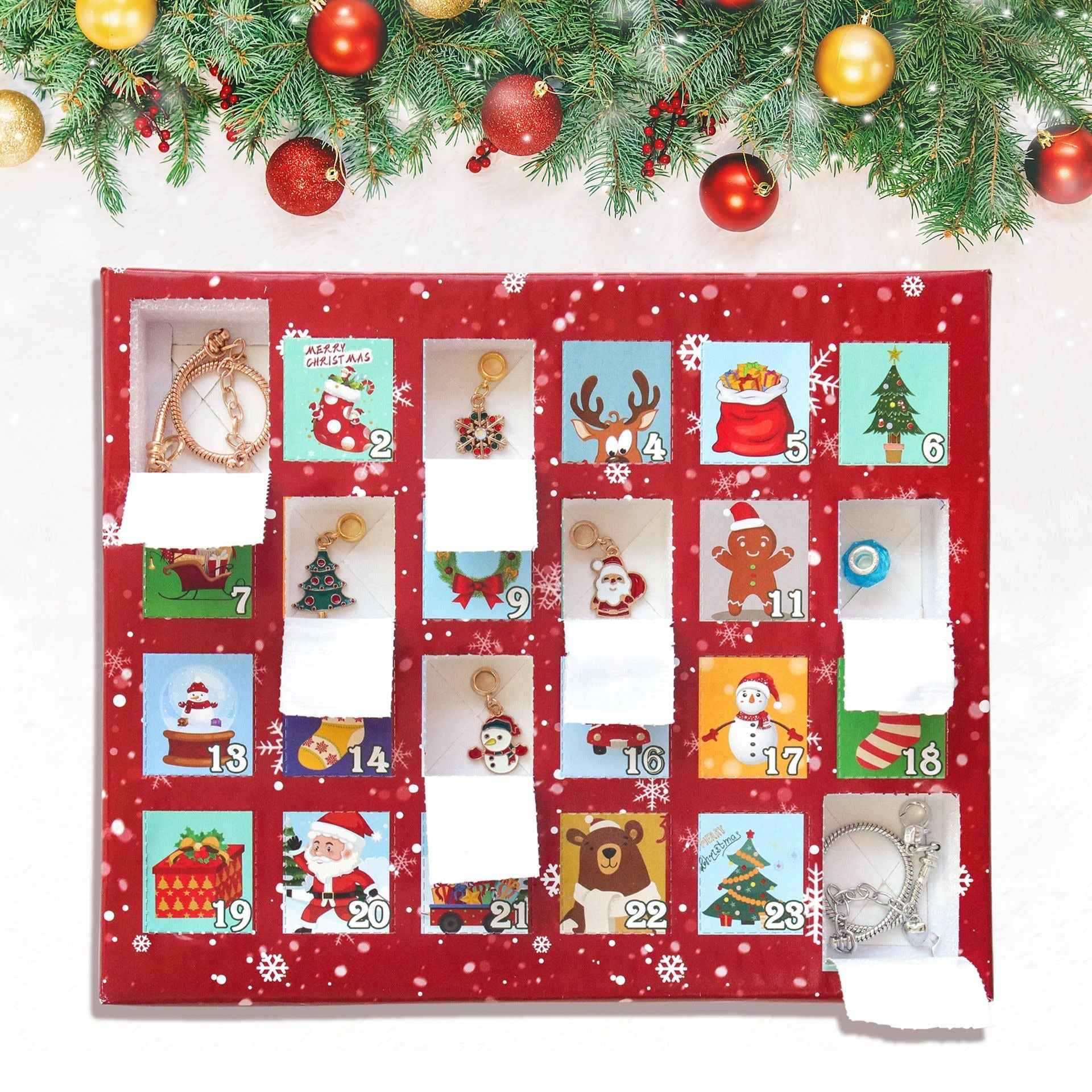 Christmas Bracelet Advent Calendar – DIY Mystery Blind Box Jewelry Set for Kids