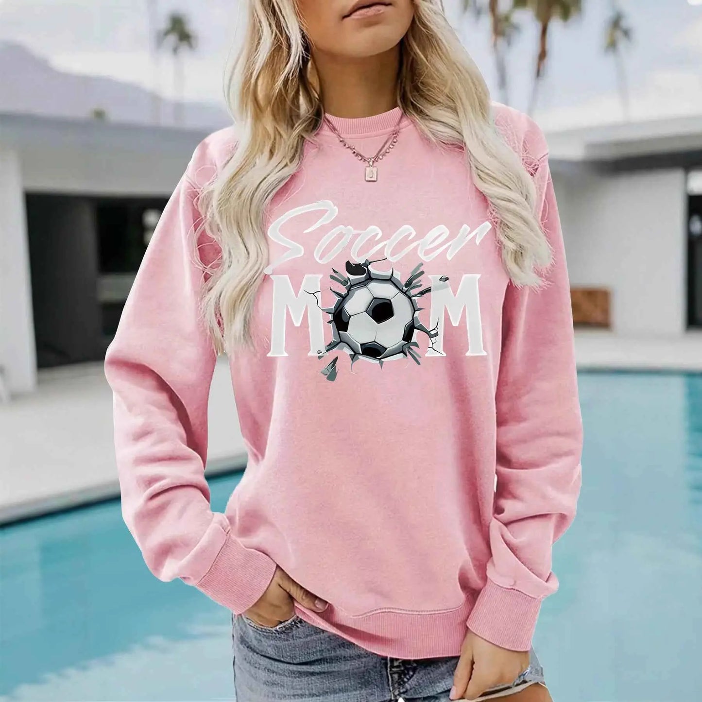 Soccer Mom Hoodie – Women’s Casual Streetwear Sweatshirt Printed Pullover