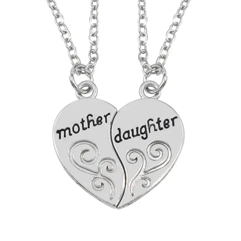 Mother Daughter Heart Necklace – Love Pendant Mother’s Day Gift Jewelry EPR