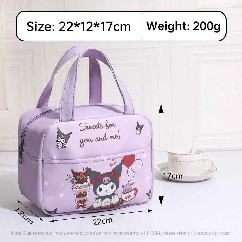 Kuromi Insulated Lunch Bag – Cute Anime Thermal Food Storage Bag for Kids & Girls