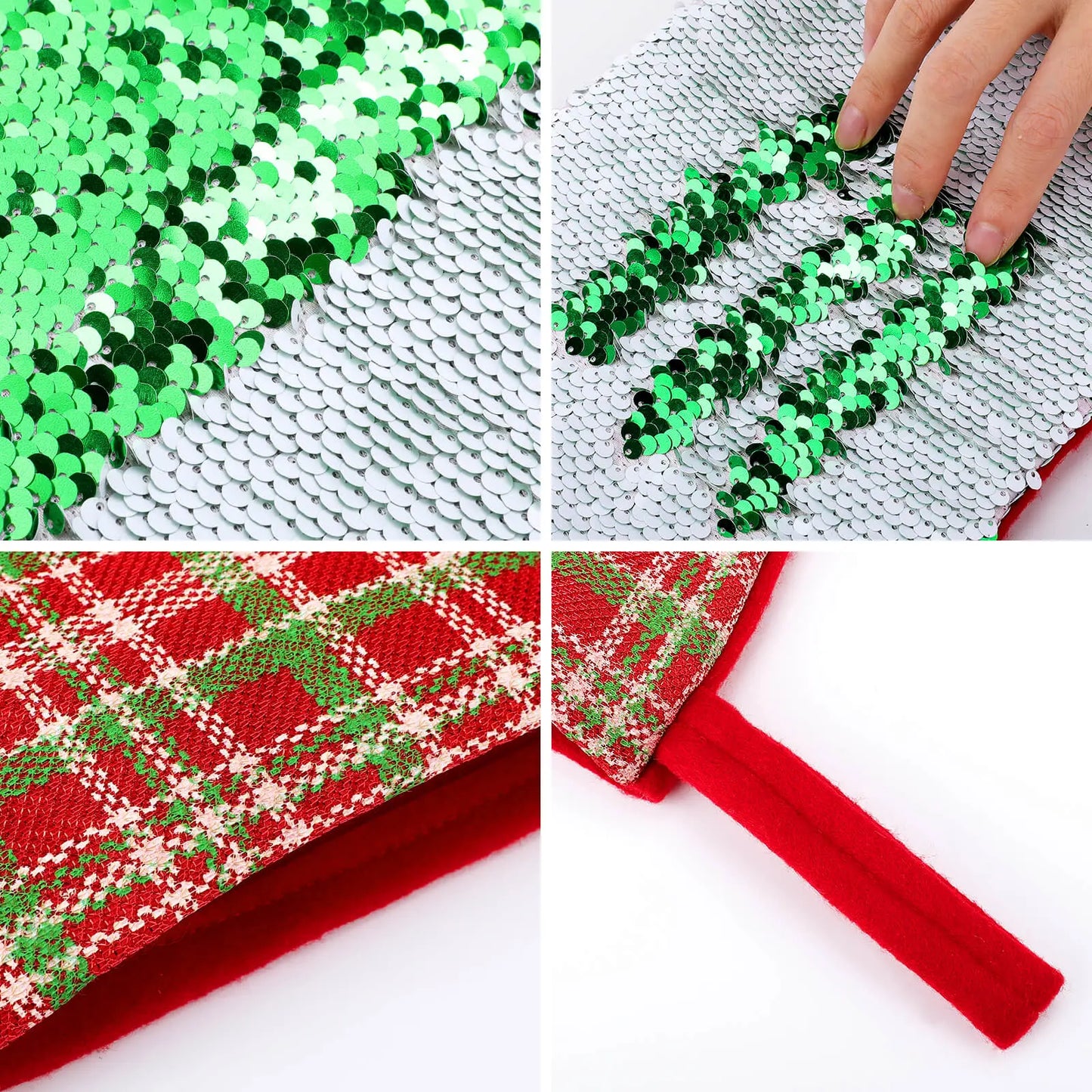 Reversible Sequin Christmas Stocking – DIY Magic Flip Holiday Gift Sock EPR
