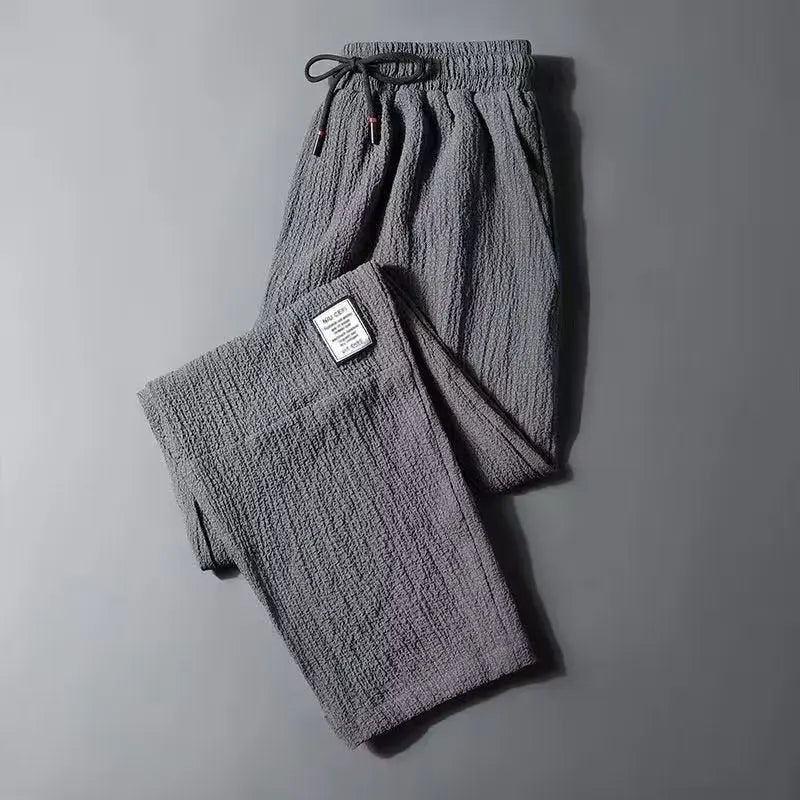 Ice Silk Wide Leg Pants - Lightweight Breathable Casual Straight Pants for Men TED
