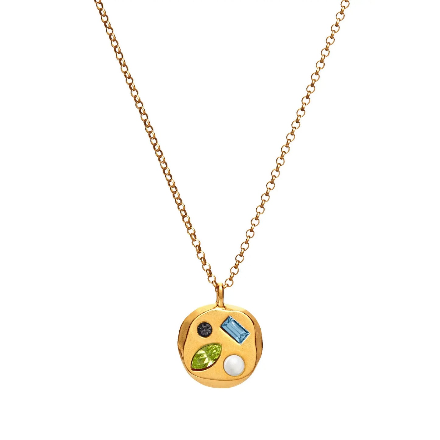 Birthstone Mom Necklace – Colorful Zircon Pendant Titanium Steel Gift for Mother CJ