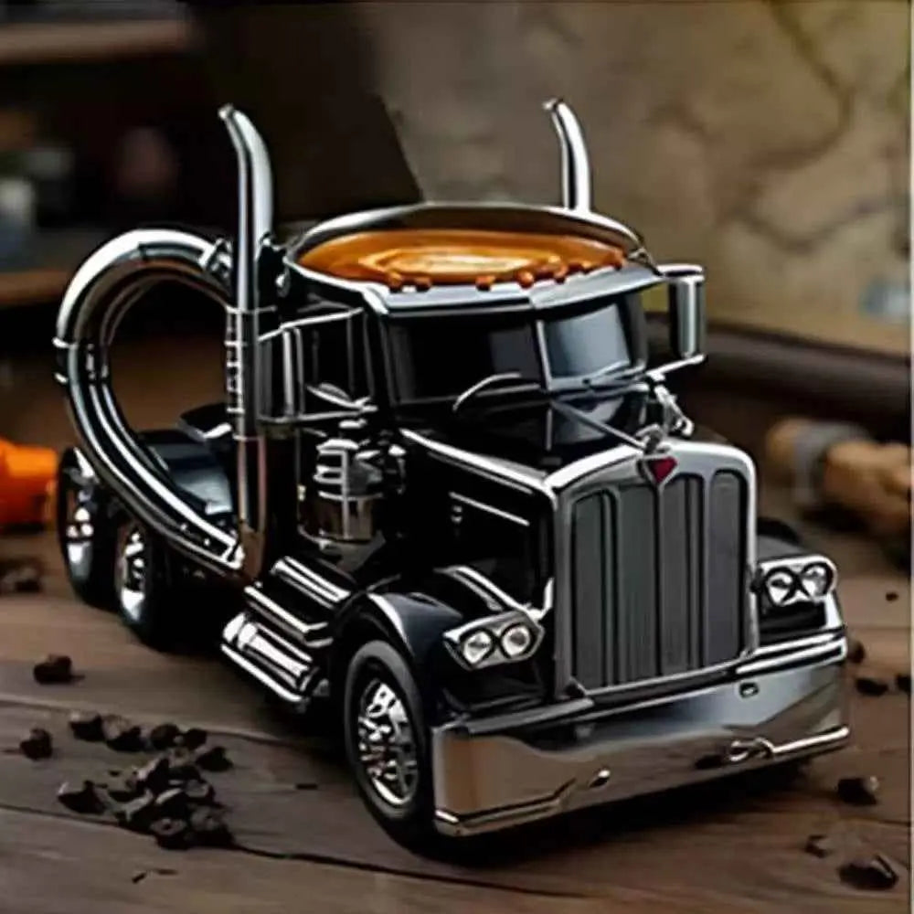 Handmade Resin Big Truck Cup Holder - Creative Multi-Color Drink Holder | Decorative Car & Desk Accessory
