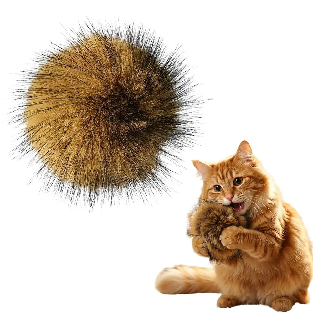 Catnip Rabbit Fur Ball Toy – Soft Interactive Cat Toy for Indoor Cats | Fluffy Chase & Hunting Exercise Ball CJ