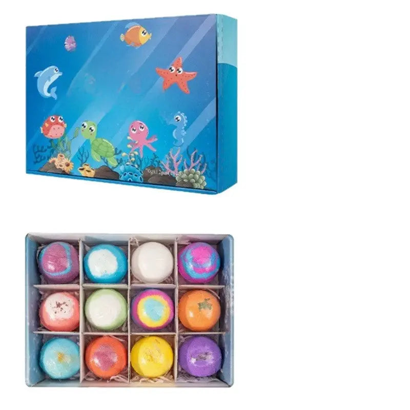 Floral Bath Bomb Gift Set Natural Sea Salt Fizzing Bath Balls | Colorful Spa Gift for Relaxation TED
