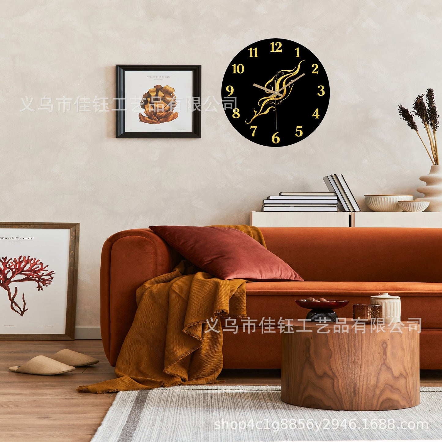 European Style Wooden Wall Clock Creative Vintage Wall-Mounted Clock | Rustic Living Room & Bedroom Home Decor TED