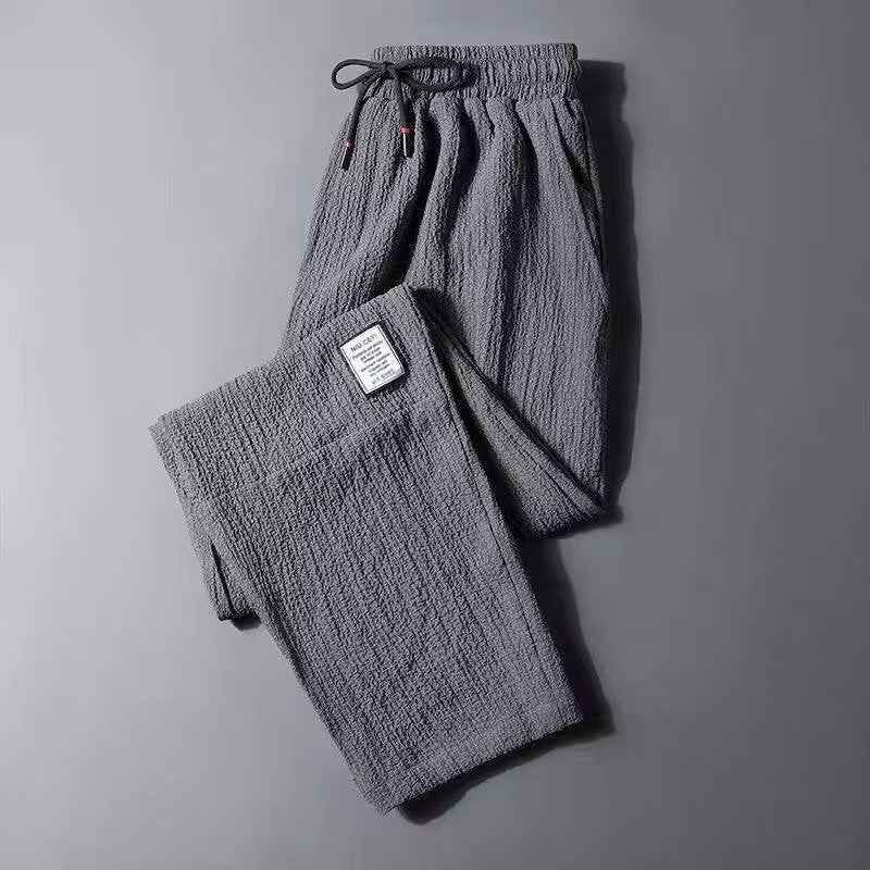 Ice Silk Wide Leg Pants - Lightweight Breathable Casual Straight Pants for Men
