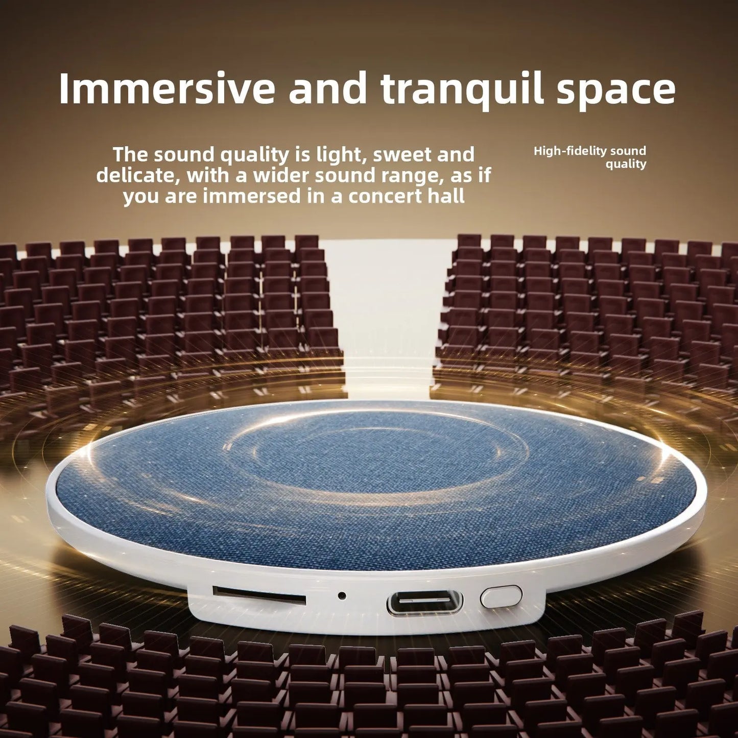 Ultra-Thin Sleep Sound Machine Bluetooth White Noise Speaker for Under Pillow TED