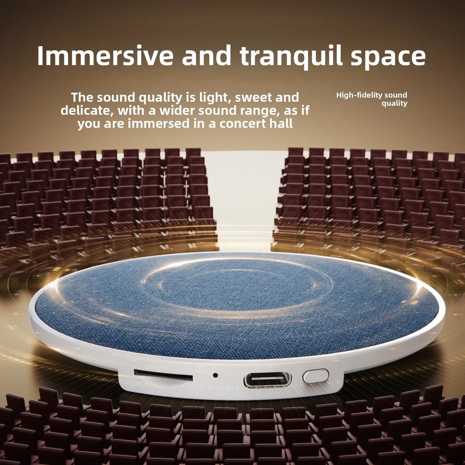 Ultra-Thin Sleep Sound Machine Bluetooth White Noise Speaker for Under Pillow TED