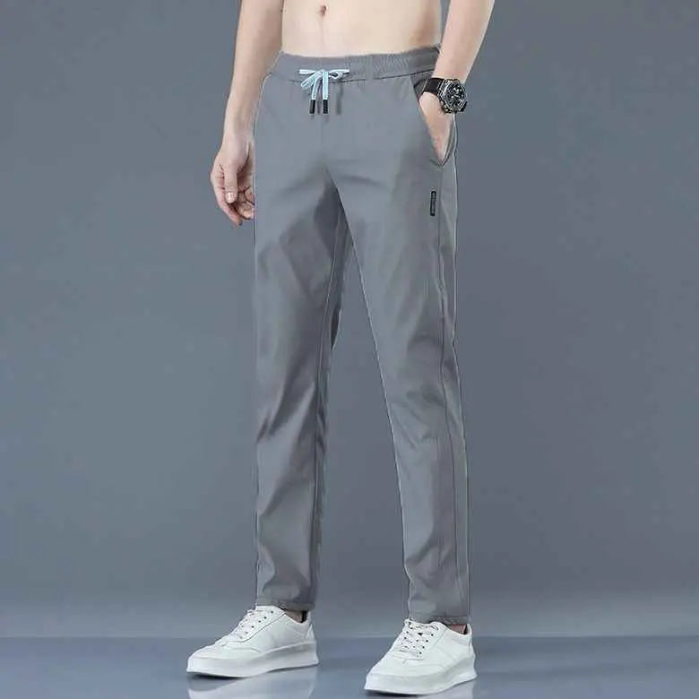 Ice Silk Wide Leg Pants - Lightweight Breathable Casual Straight Pants for Men