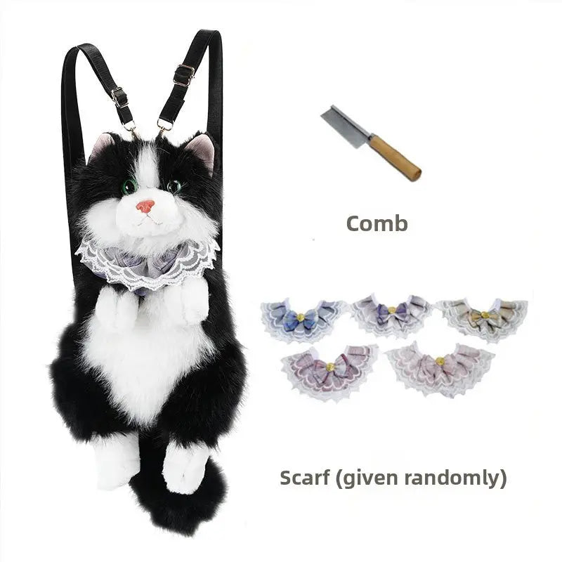 Cute Plush Animal Backpack Cat & Dog Soft School Bag | Kawaii Mini Backpack for Kids & Gifts TED