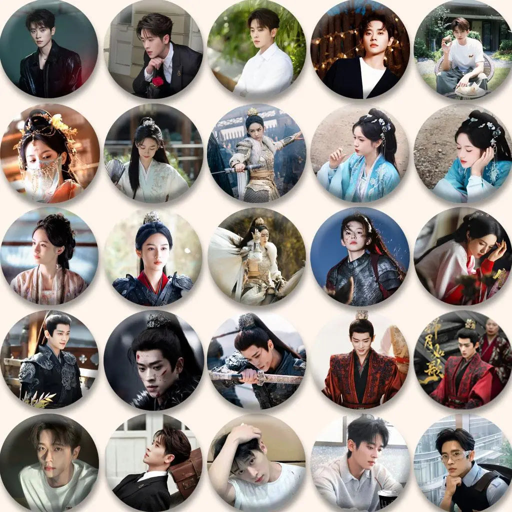 Celebrity Badge Pins Set - Jinyue Ruge, Chenglei & Zhouye Fan Merch | 58mm Metal Brooches & Backpack Accessories TED