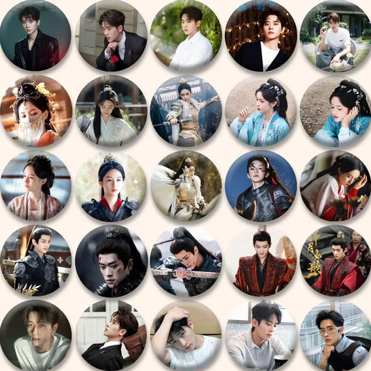 Celebrity Badge Pins Set - Jinyue Ruge, Chenglei & Zhouye Fan Merch | 58mm Metal Brooches & Backpack Accessories TED